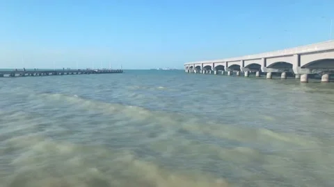 The sea and the port of Progreso Video stock 145848411