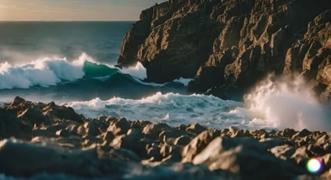 Sea and rock Stock Footage 257915200