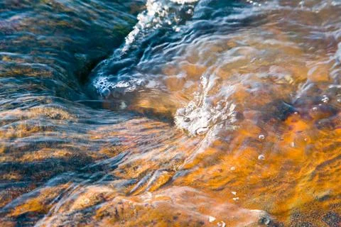 Sea and sand pattern stream water flowing, Aksa Beach, Malad, Bombay Mumba... Stock Photos