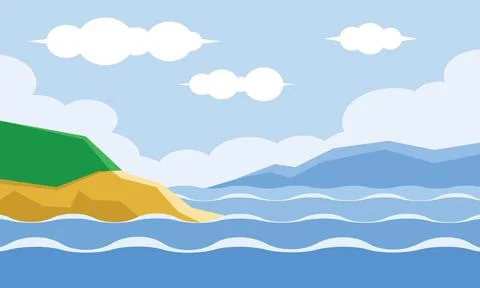 Sea and sky background vector Stock Illustration