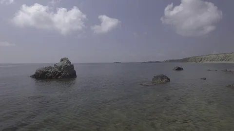 Sea and sky cinematic dramatic d-log Stock Footage 128121805