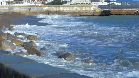 Sea and small waves Stock Footage 83690001