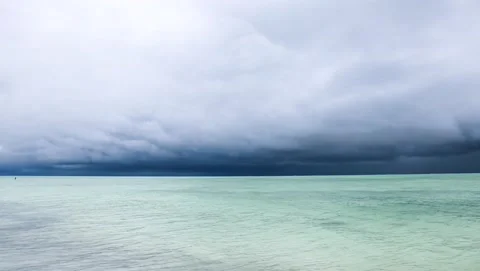 Sea and Storm Clouds with Lighting Cinemagraph Stock Footage 140968985