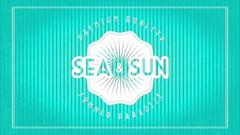 Sea and summer written inside and out elegant rounded graphic with text premium Stock Footage 129851004