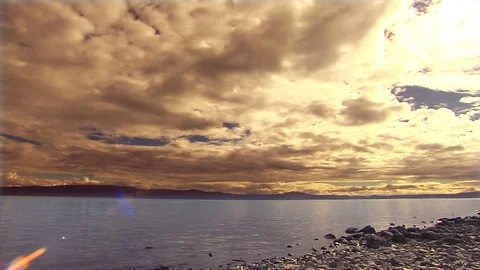 Sea and sunset Stock Footage 124425374