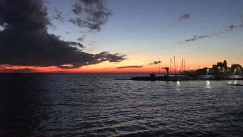 Sea and sunset Video stock 144627817