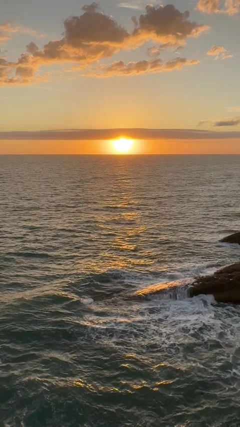 Sea and sunset Video stock 296658029