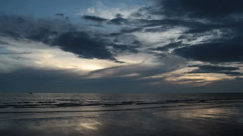 Sea and Sunset Time Lapse Stock Footage 40713283