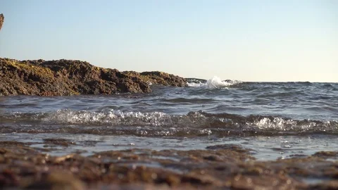The sea and the waves between Oropesa and Benicasim Stock Footage 103410999