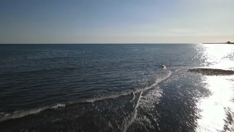 Sea and waves. Fly over beautiful views near Larnaca. Stock Footage 167973576