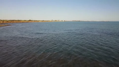 Sea and waves. Fly over beautiful views near Larnaca. Stock Footage 167973653