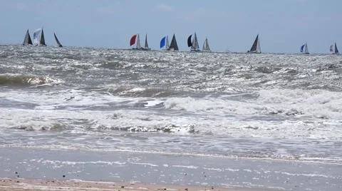 Sea and Yatch Stock Footage 46071731