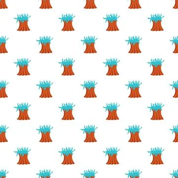 Sea anemone coral reef elements repeating pattern 스톡 일러스트