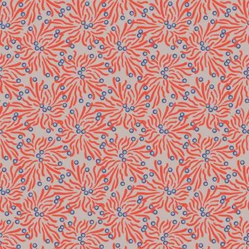Sea anemones seamless vector pattern Illustrazione stock