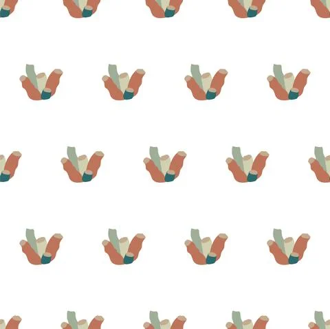 Sea animal seamless pattern with sponge. Undersea world habitants print. Stock Illustration