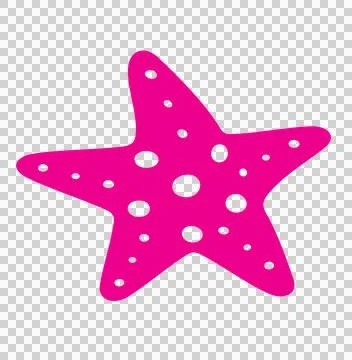 Sea Animal Solid Black Five Pointed Starfish Shape star Stock Illustration