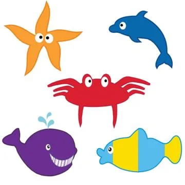 Sea animals collection. Vector format Stock Illustration