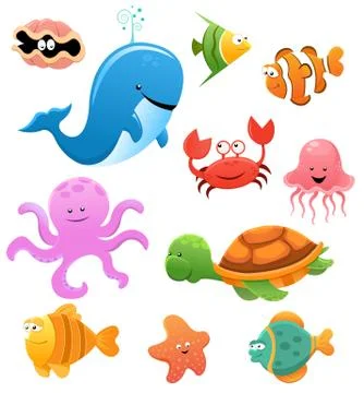 Sea Animals Ilustração Stock