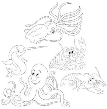 Sea animals Stock Illustration