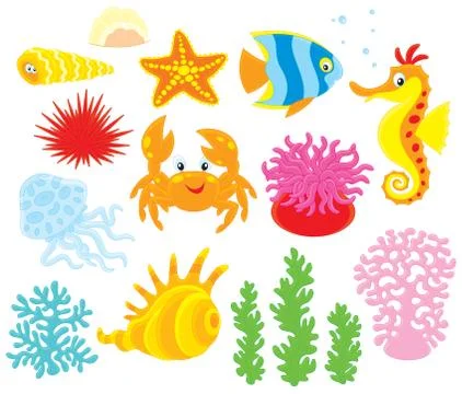 Sea animals Stock Illustration