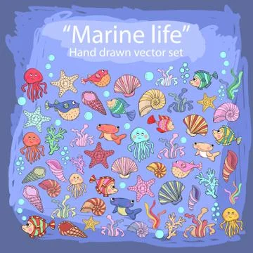 Sea animals Stock Illustration