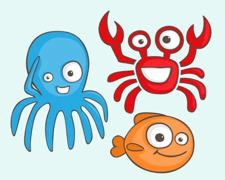 Sea animals Stock Illustration