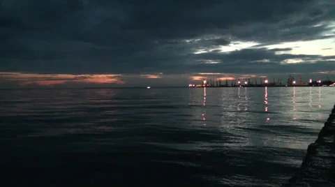 Sea of Azov in evening time Video stock 36178166
