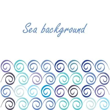 Sea background with abstract waves Stock Illustration