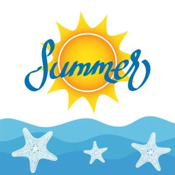 Sea background and summer creative design, stock vector illustration Stock Illustration