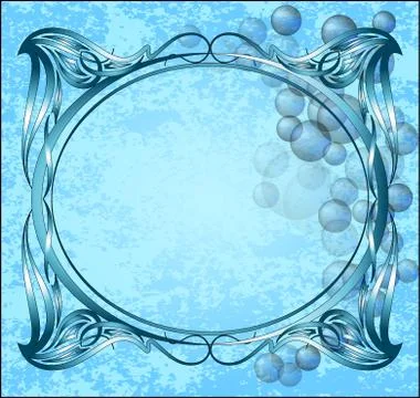 Sea background with frame. Stock Illustration