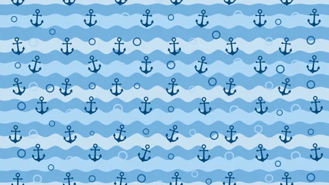 Sea background pattern with anchors Stock Footage 106604326