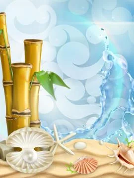 Sea background, vector illustration Stock Illustration