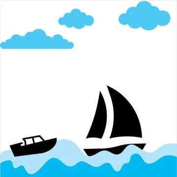 Sea background. Water background. waves background design. ship in sea Stock Illustration