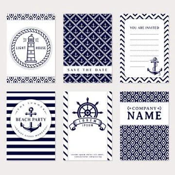 Sea banners. Vector card templates. Stock Illustration