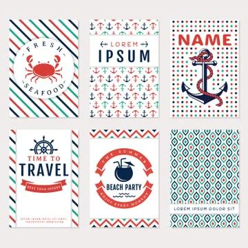 Sea banners. Vector card templates. Stock Illustration