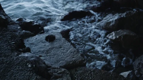 Sea at the Base of a Pier Stock Footage 111363597