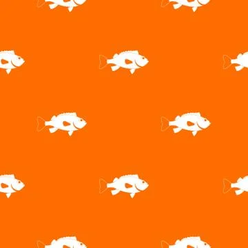 Sea bass fish pattern seamless Illustrazione stock