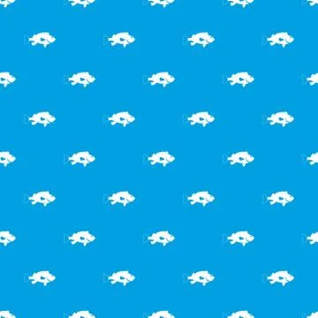 Sea bass fish pattern seamless blue 스톡 일러스트