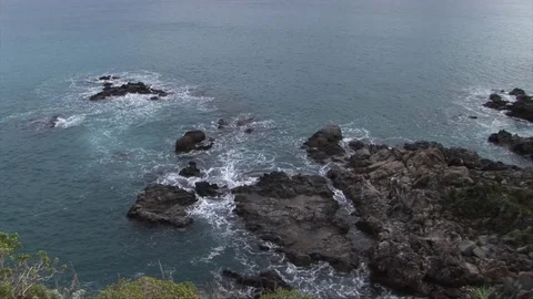 Sea that bathes the cliffs Stock Footage 76075208