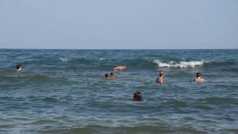 Sea bathing Stock Footage 95911990