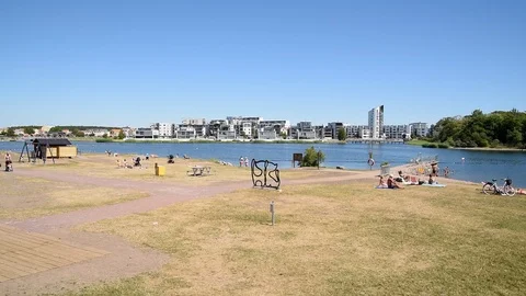 Sea bathing in Kalmar Stock Footage 91902654