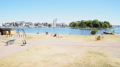 Sea bathing in Kalmar Stock Footage 92897840