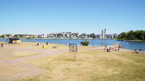 Sea bathing in Kalmar Stock Footage 92897887