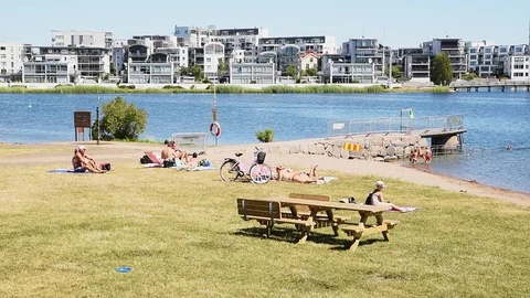 Sea bathing in Kalmar Stock Footage 92898107