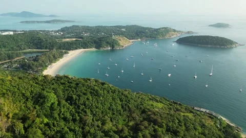 Sea bay, bay with ships. Drone video Stock Footage 296057504