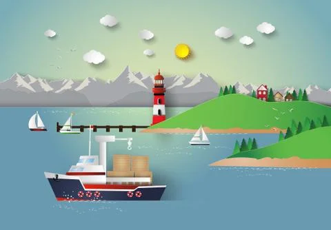 Sea bay. Stock Illustration