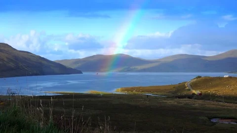Sea bay with a rainbow 動画素材 122249221
