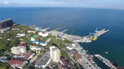 Sea Bay with yachts Stock Footage 68224072