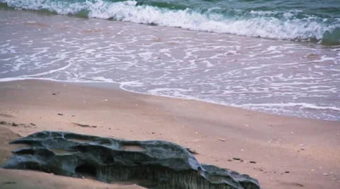 Sea beach and breakers Stock Footage 1002511