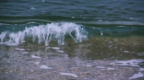 Sea beach and breakers Stock Footage 1002601